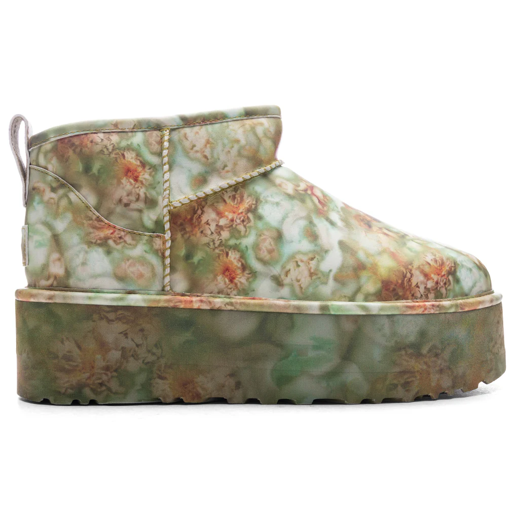 UGG x Collina Strada Classic Ultra Mini Platform - Green Floral