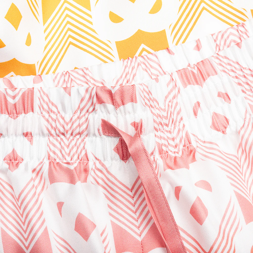 Unisex Silk Shorts With Drawstrings - Heart Monogram Gradient - Image 3