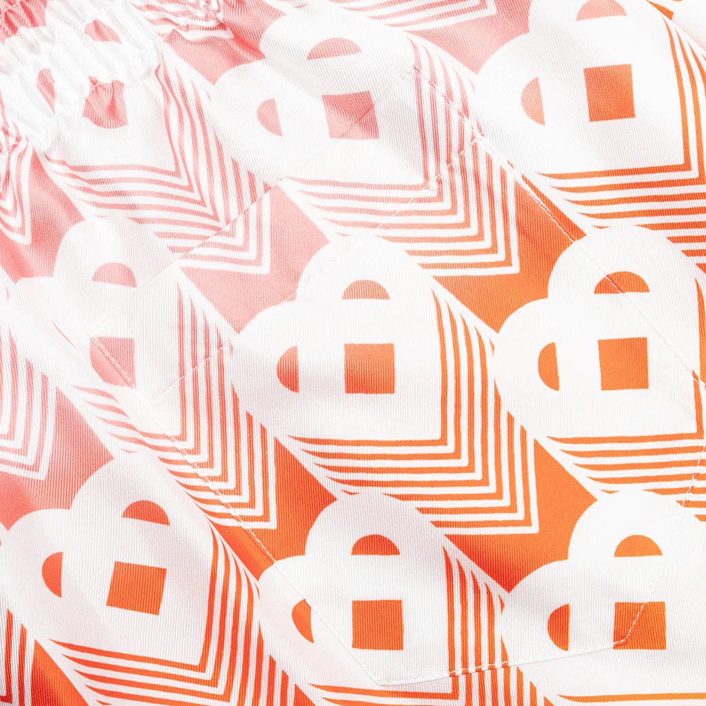 Unisex Silk Shorts With Drawstrings - Heart Monogram Gradient - Image 4