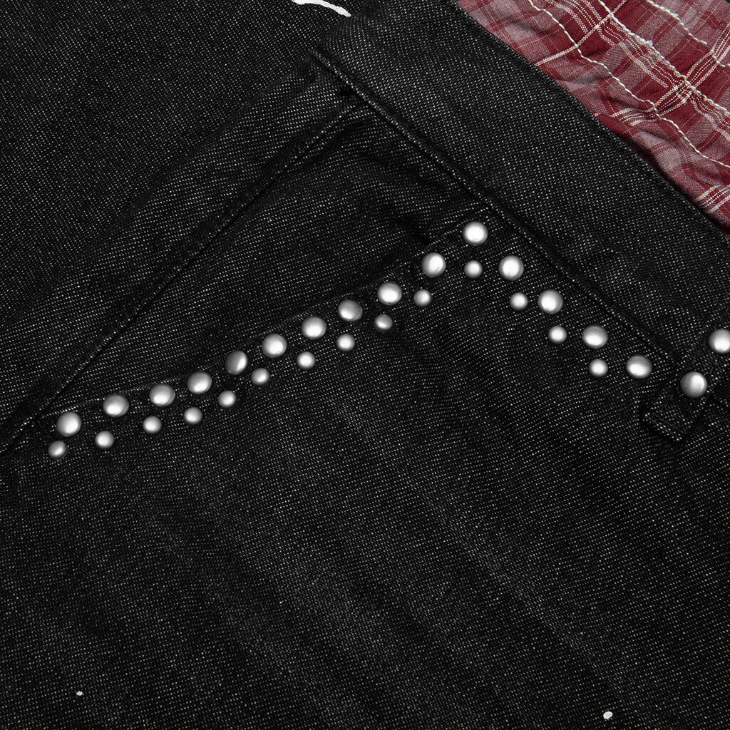 Paint Boxer Denim Shorts - Black - Image 5