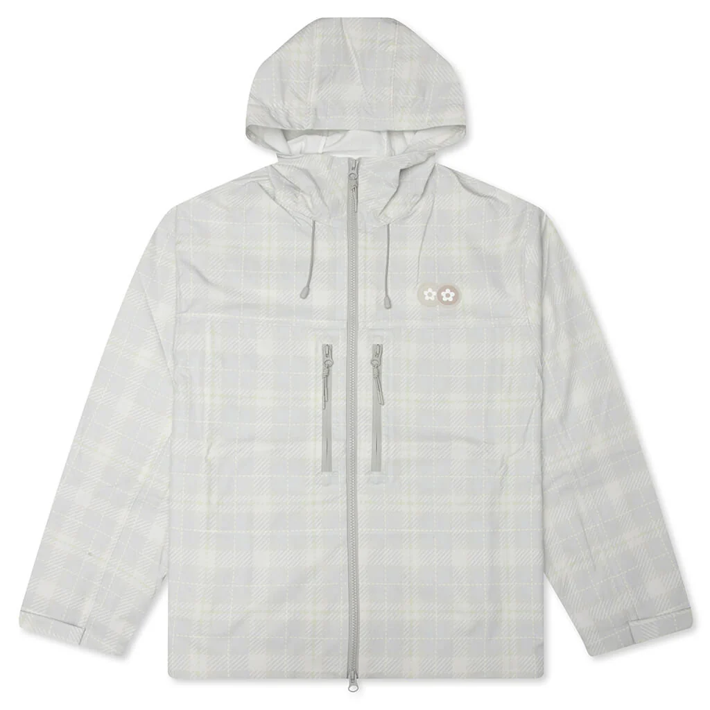 Plaid Windbreaker Jacket - Cream