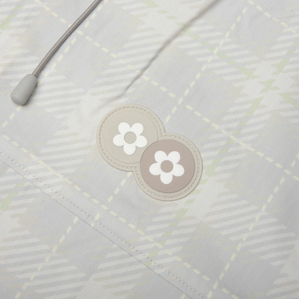 Plaid Windbreaker Jacket - Cream - Image 3