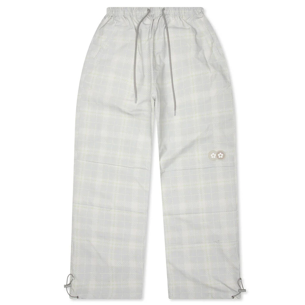 Plaid Windbreaker Pants - Cream