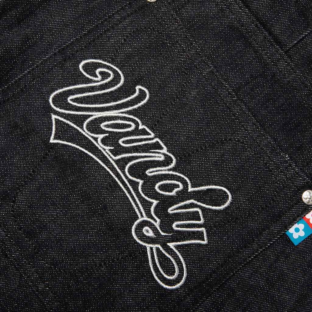 Script Logo Boxer Denim Shorts - Dark Blue - Image 5