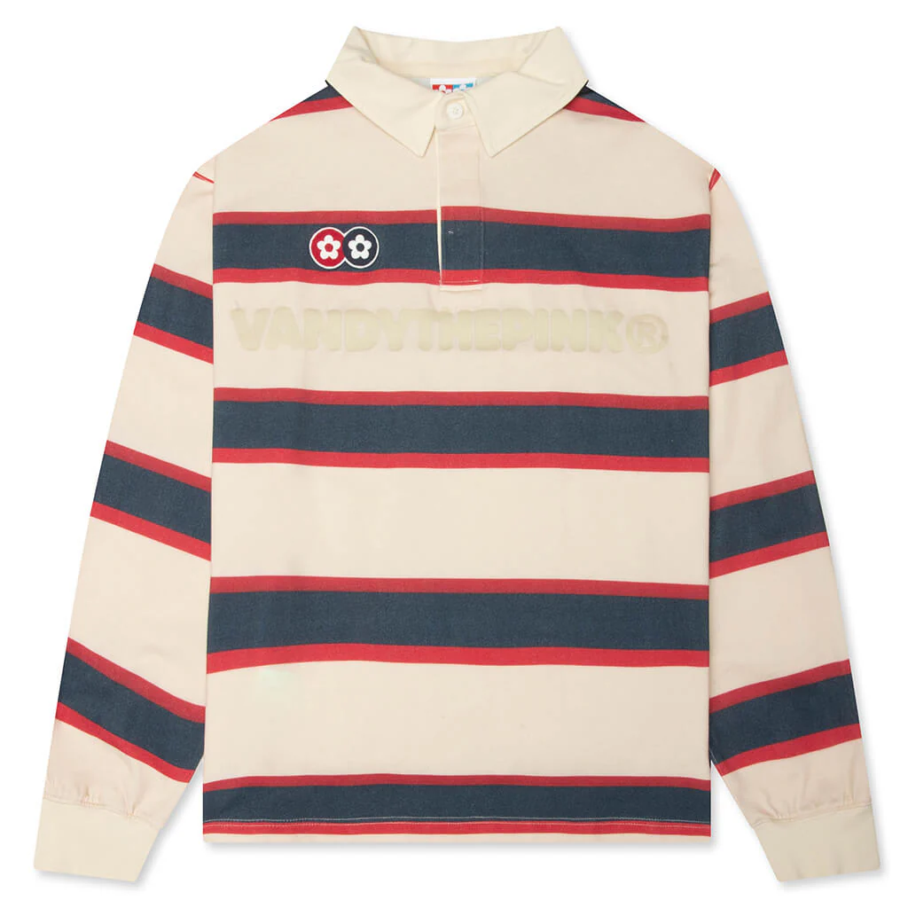Stripe L/S Rugby - Beige