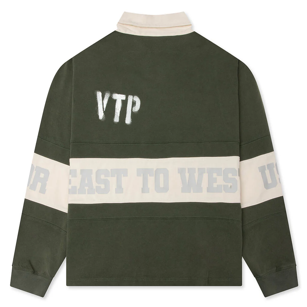 Vintage Washed L/S Rugby - Green - Image 2