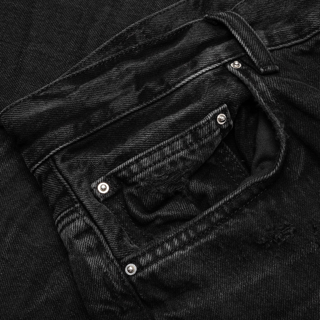 Varsity Eagle Logo Straight Jean - Faded Black - Image 3