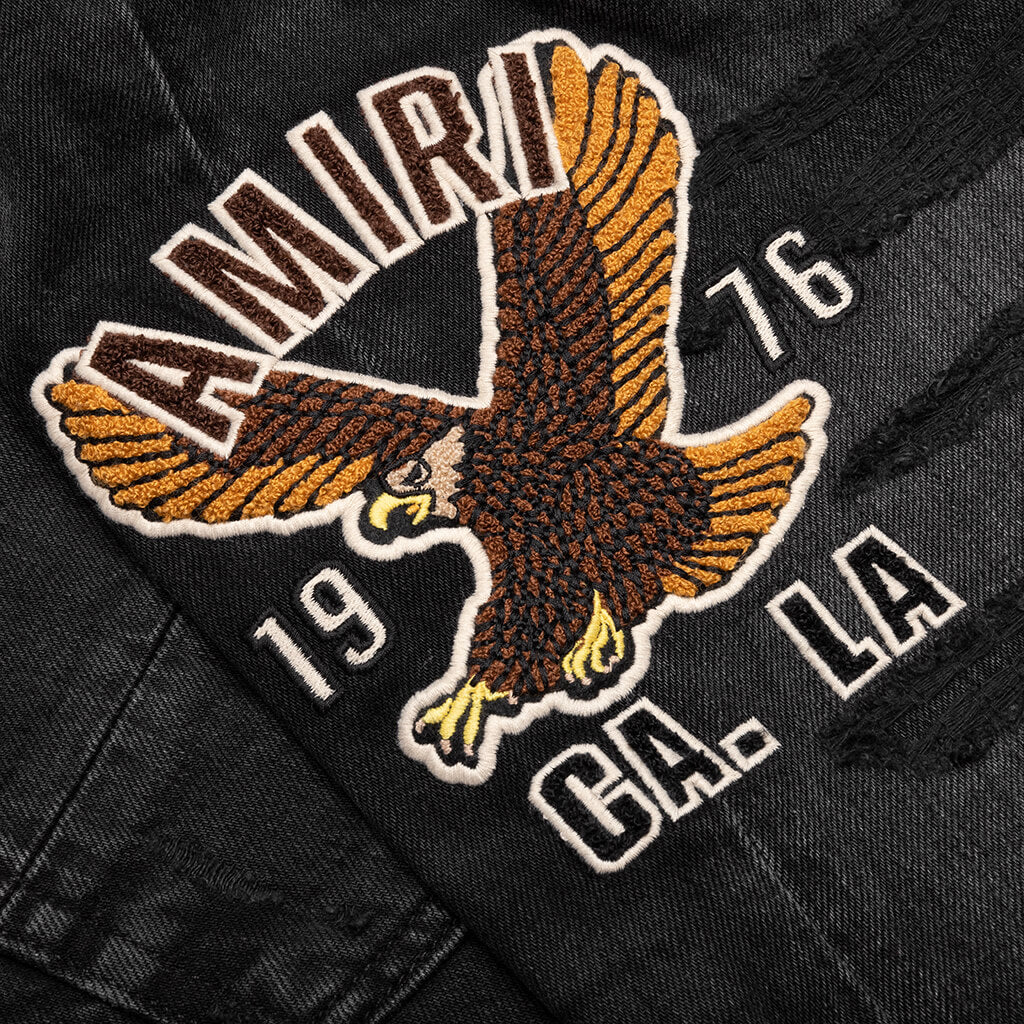 Varsity Eagle Logo Straight Jean - Faded Black - Image 4