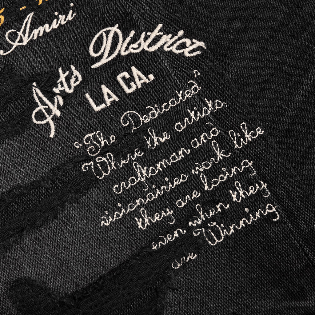 Varsity Eagle Logo Straight Jean - Faded Black - Image 6