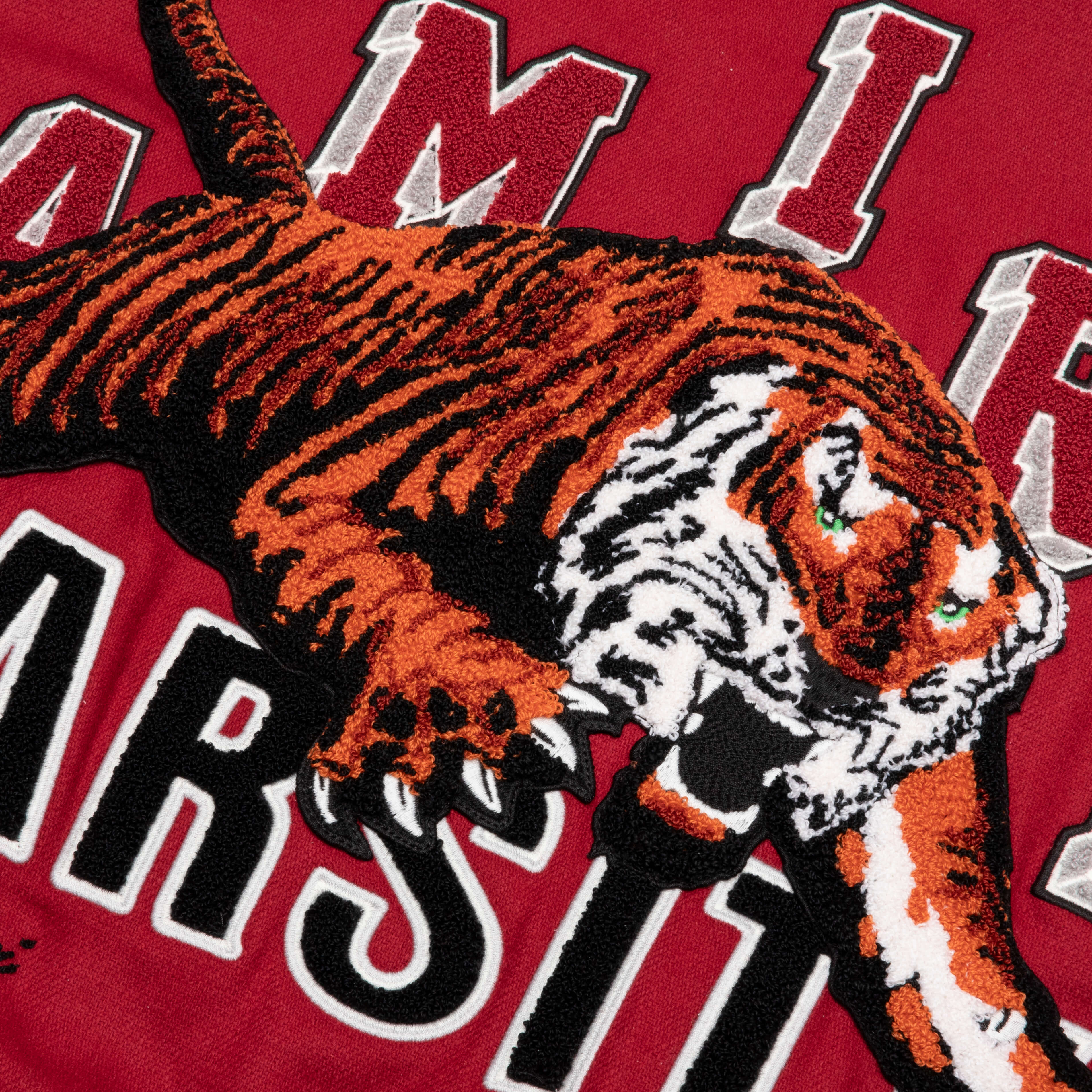 Vintage Patch Varsity Bomber Jacket - Red - Image 3