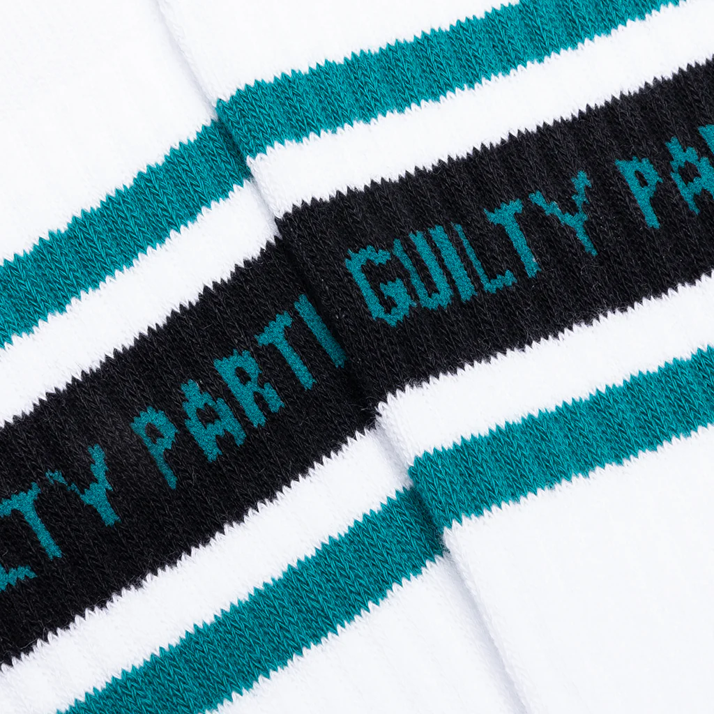 Skater Socks Type 2 - White/Green - Image 2