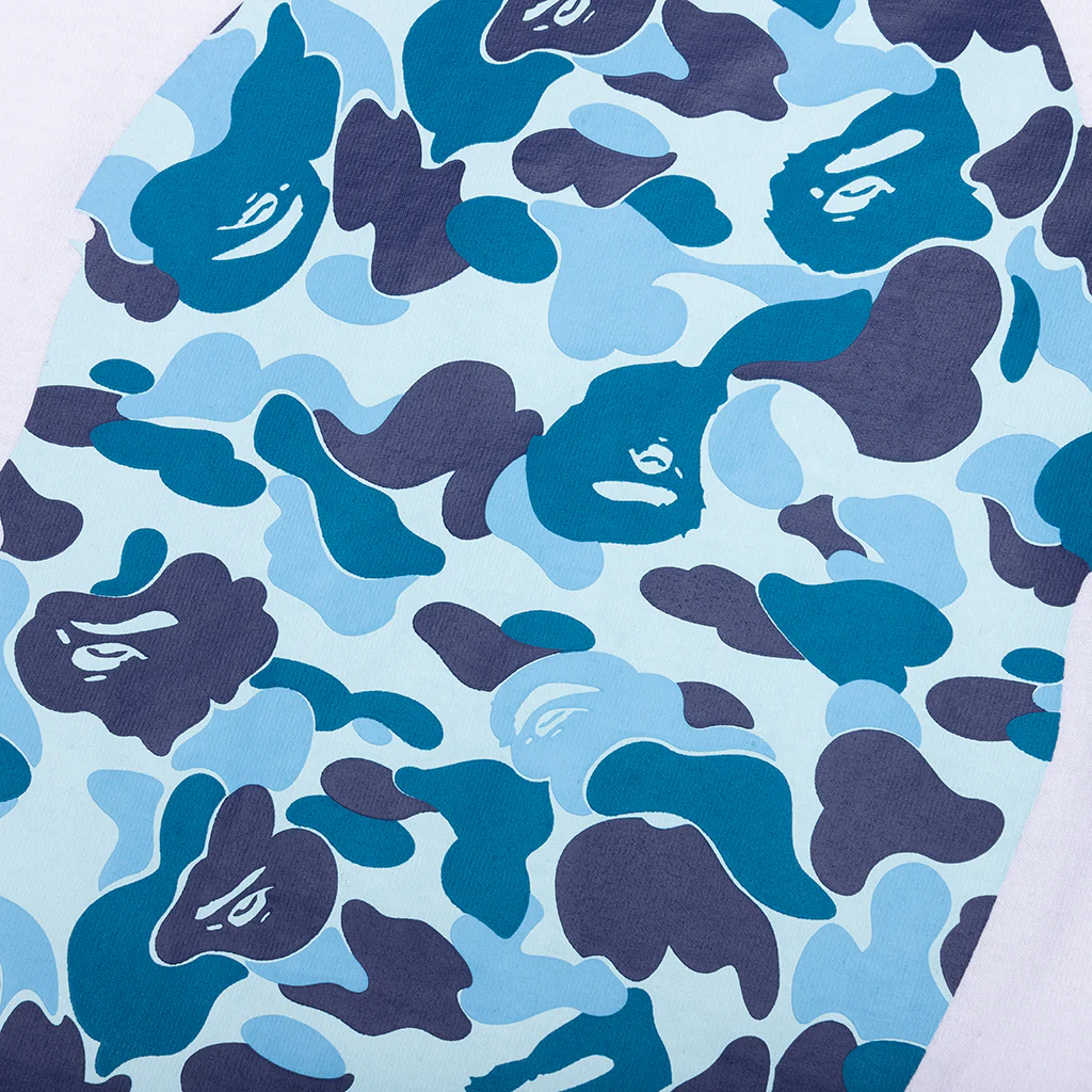 Kid's ABC Camo Big Ape Head Tee - White/Blue - Image 4