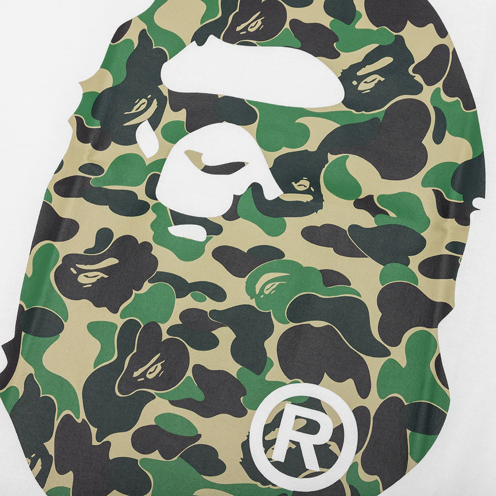 ABC Camo Big Ape Head Tee - White/Green - Image 3