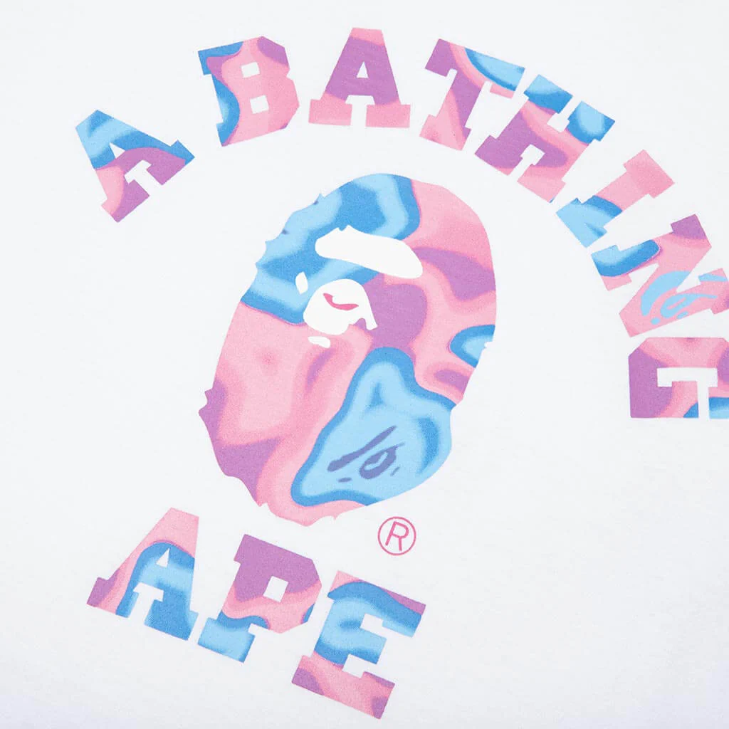 Liquid Camo College Tee - White/Pink - Image 4