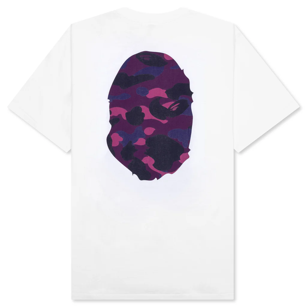Color Camo Big Ape Head Tee - White/Purple - Image 2