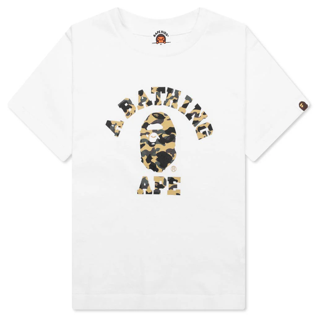 Kid's 1st Camo College Tee - White/Yellow