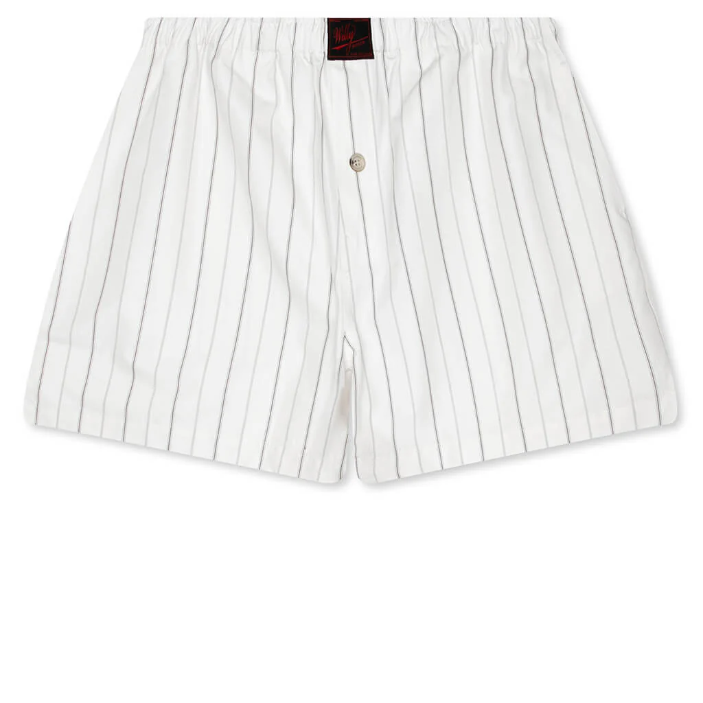 Willy Woven Boxer - White/Black Stripe