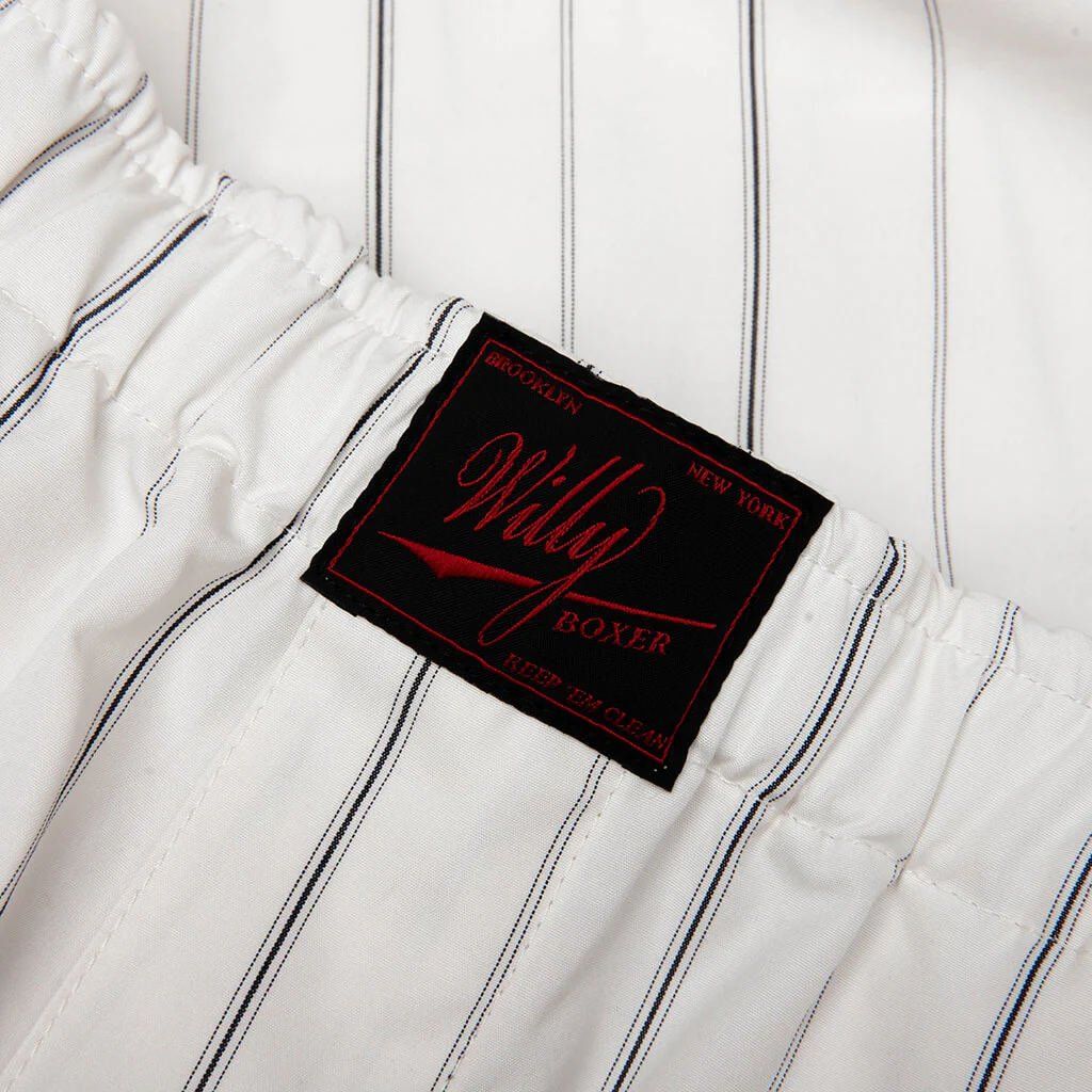 Willy Woven Boxer - White/Black Stripe - Image 4