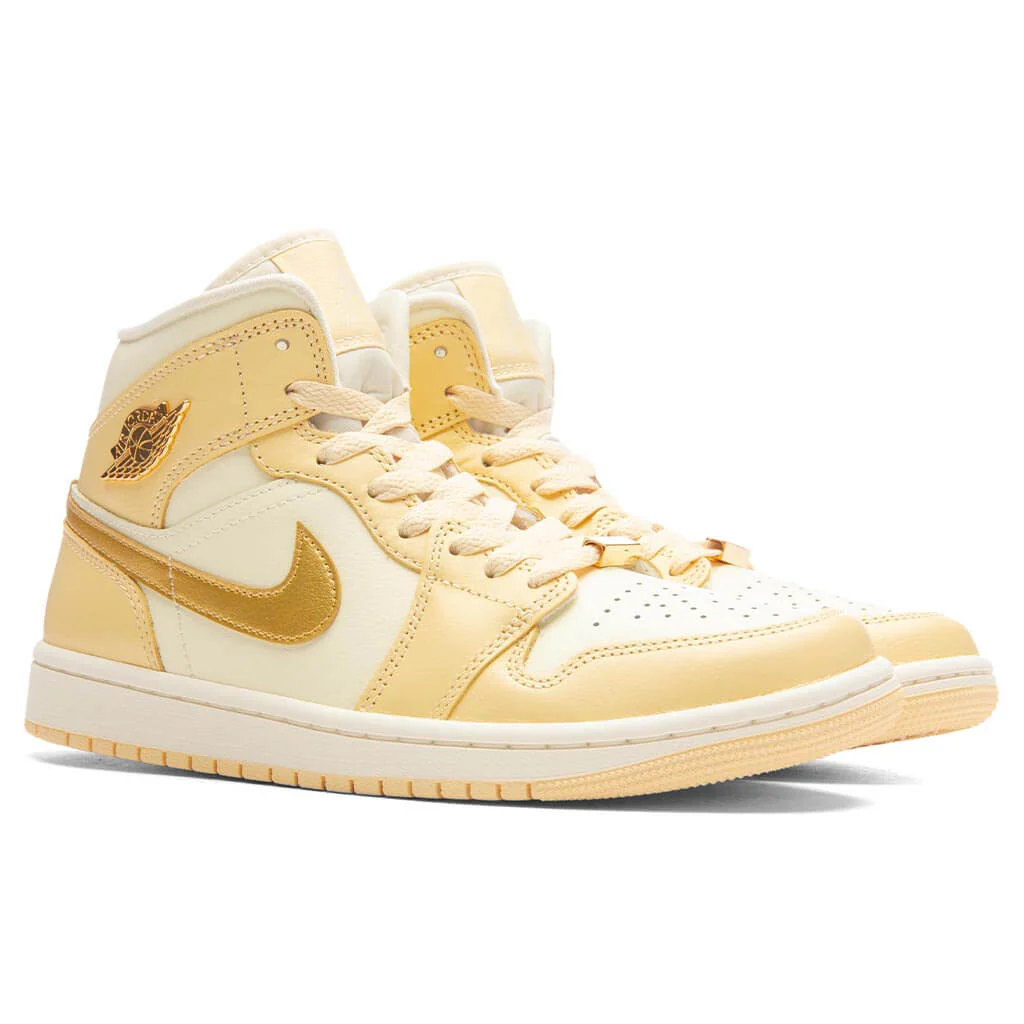 Women's Air Jordan 1 Mid SE - Pale Vanilla/Metallic Gold/Coconut Milk - Image 2
