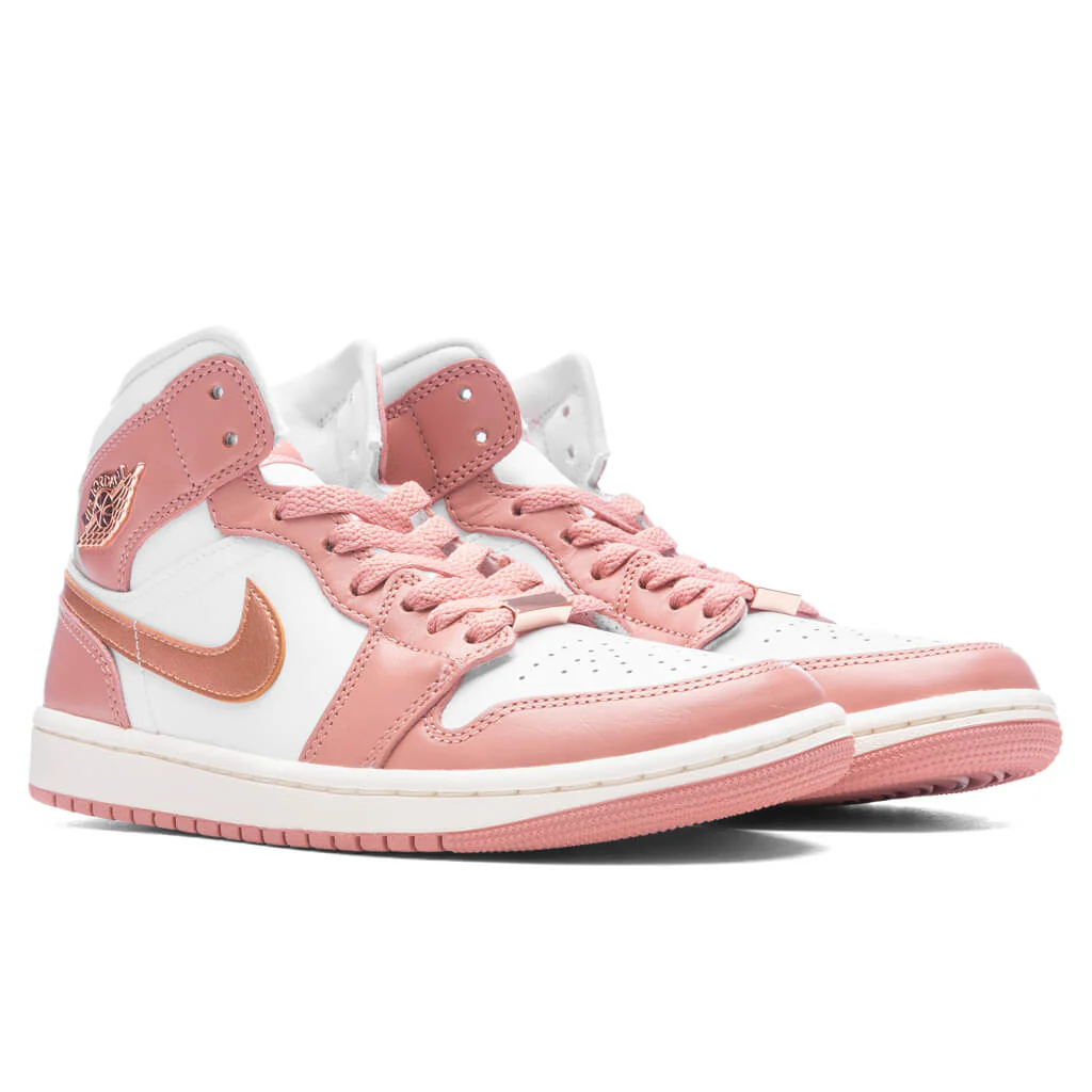 Women's Air Jordan 1 Mid SE - Red Stardust/Metallic Copper/White - Image 2