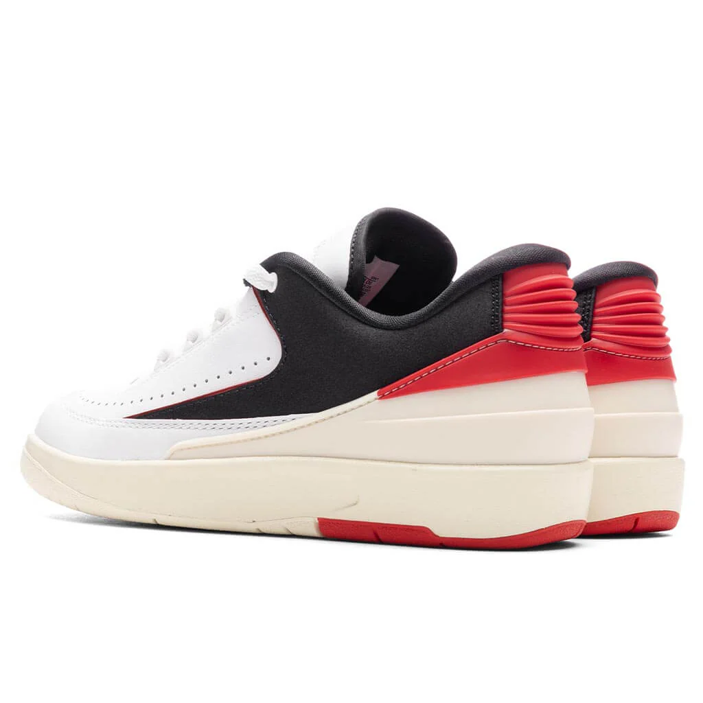 Women's Air Jordan 2 Retro Low - White/University Red/Coconut Milk - Image 3