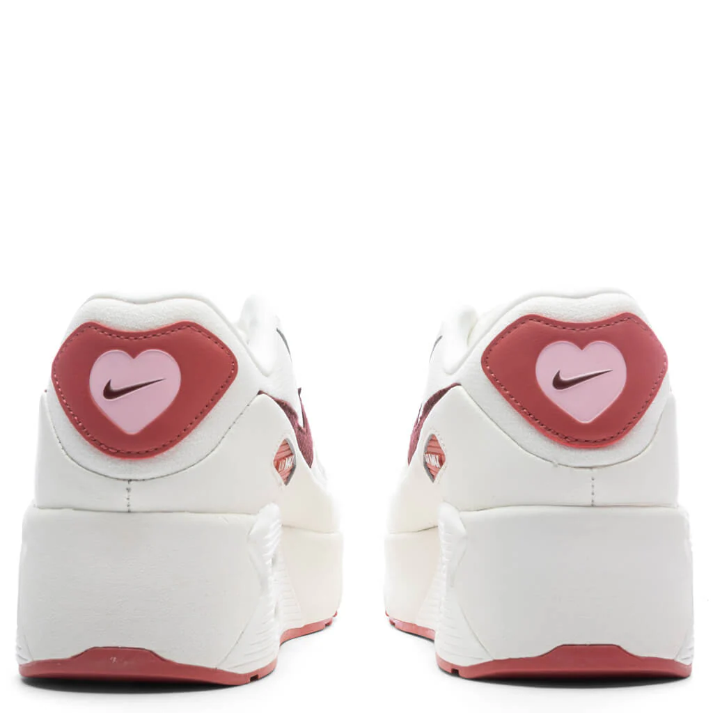 Women's Air Max 90 LV8 SE 'Valentines Day' - Sail/Dark Team Red/Soft Pink - Image 4
