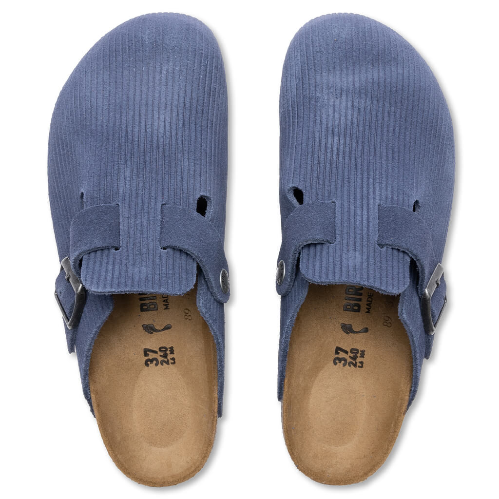 Women's Narrow Boston Suede Embossed - Indigo Blue - Image 4