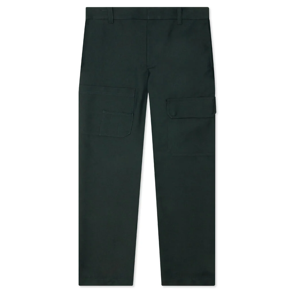 Wool Gabardine Carpenter Pant - Evergreen