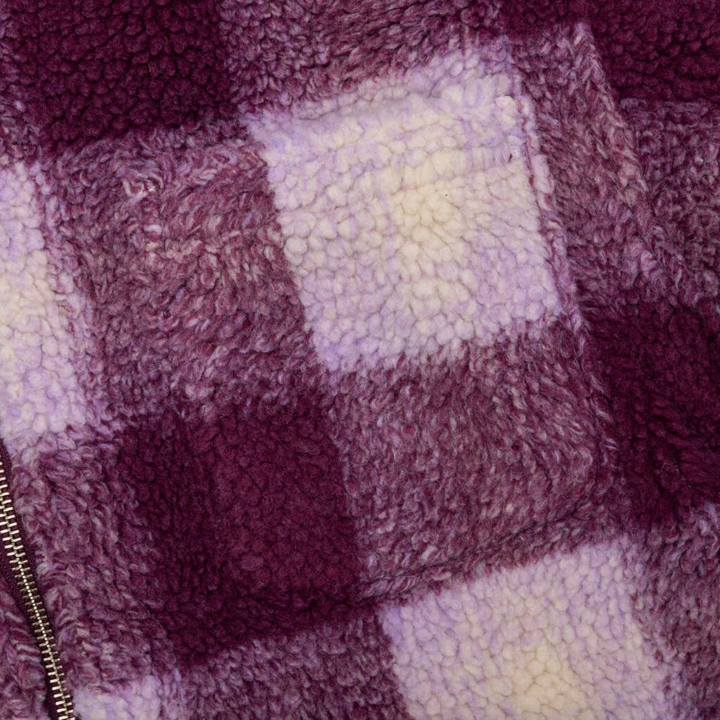 Zip Sherpa Shadow Plaid - Berry - Image 3