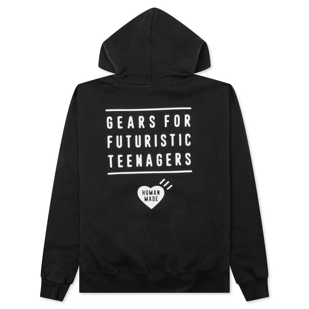 Zip-Up Hoodie - Black - Image 2